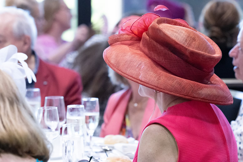 Guest dressed in pink at a Melbourne Cup luncheon