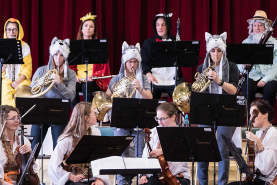 Children enjoying an orchestral performance